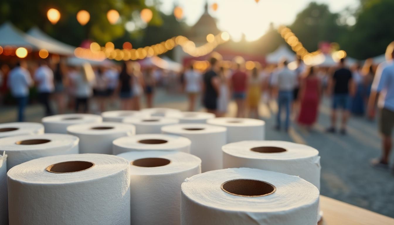 découvrez notre sélection de papier toilette en gros à prix réduit, idéal pour tous vos événements et festivals. assurez le confort de vos invités sans vous ruiner et profitez d'une qualité exceptionnelle, tout en étant préparé pour accueillir votre public. ne laissez rien au hasard avec notre offre incontournable !