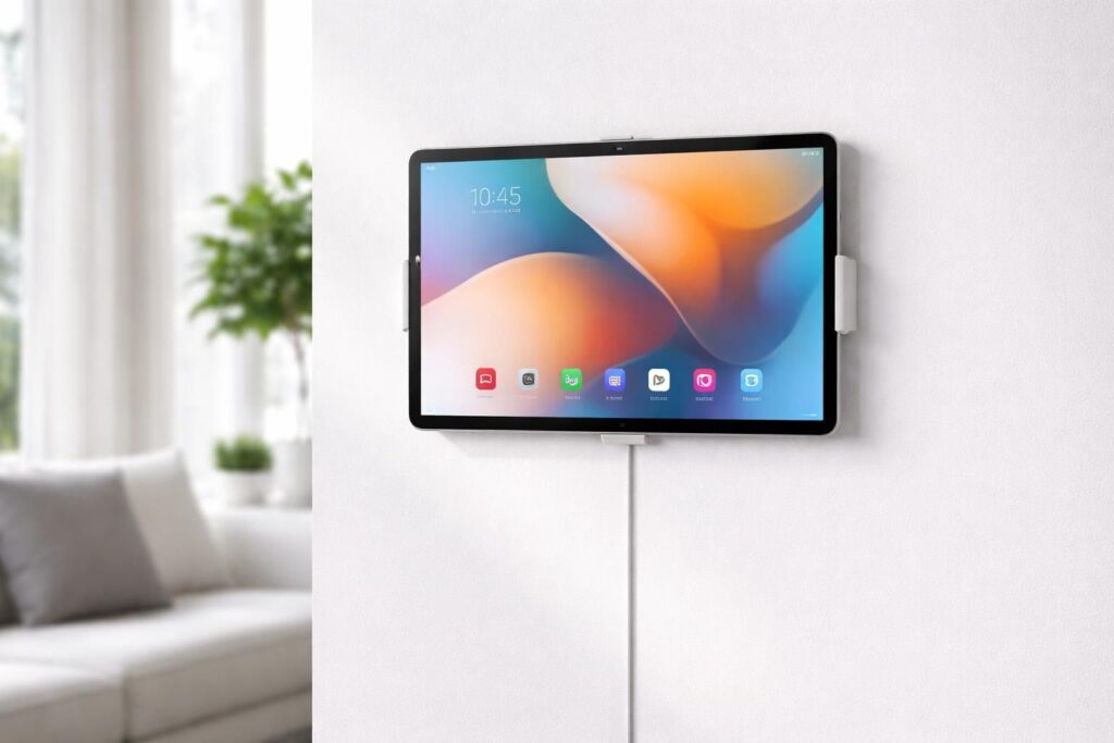 Aménagement : supports muraux et alimentation propre pour tablette Samsung