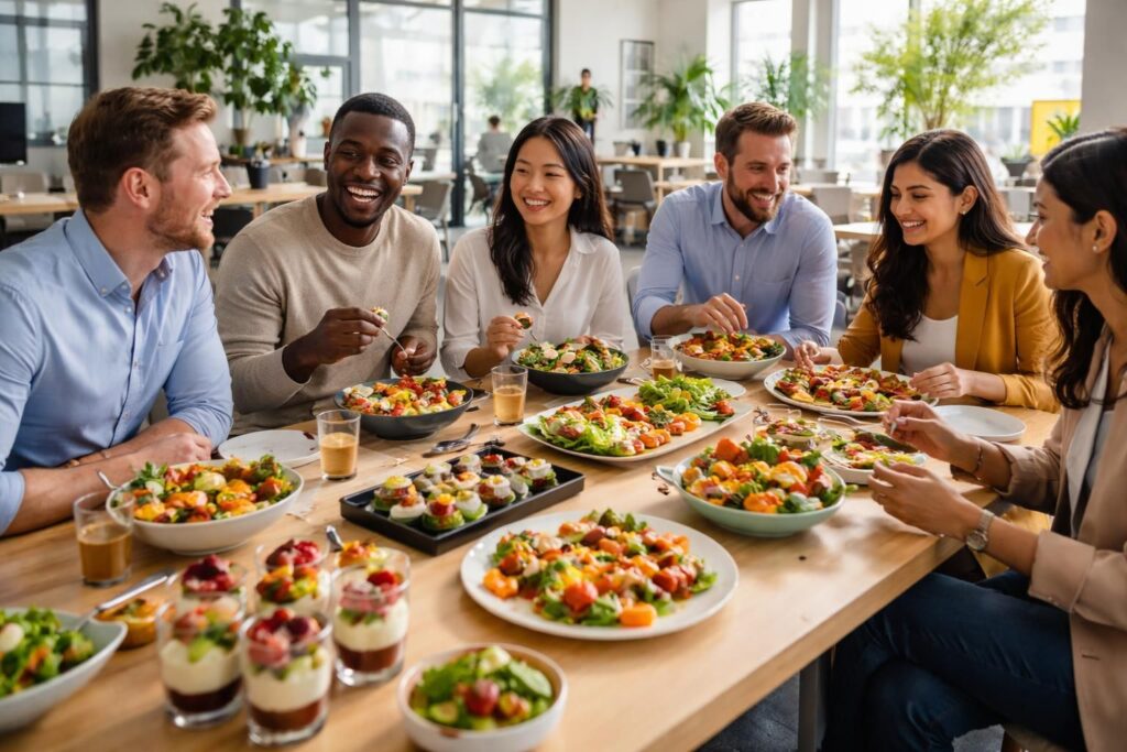 Repas créatifs pour déjeuner convivial entre collègues de travail